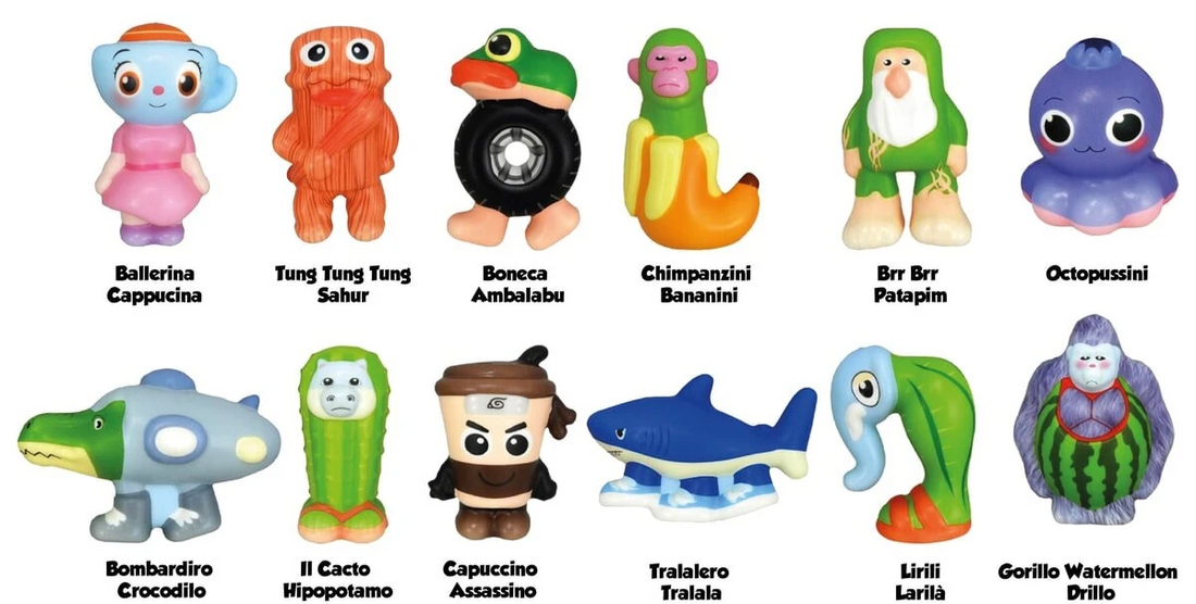 Brainrot knijpfiguur 11cm squishy 12 assorti