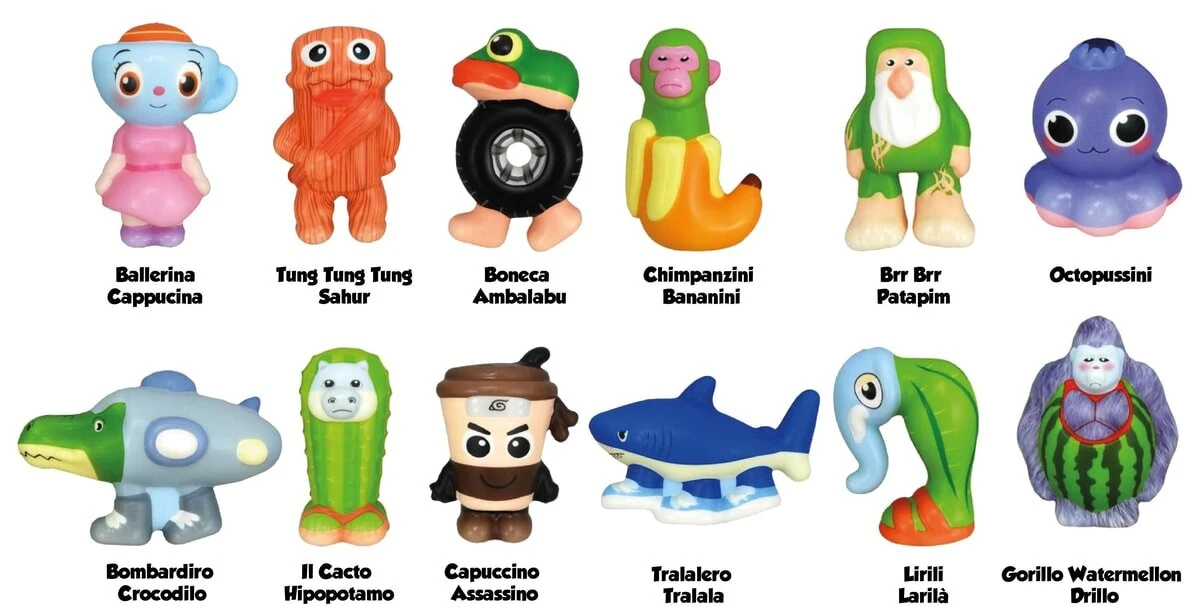 Brainrot knijpfiguur 11cm squishy 12 assorti