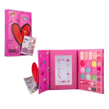 Create It! Make-Up Book Magnet Closure Heart Disp.
