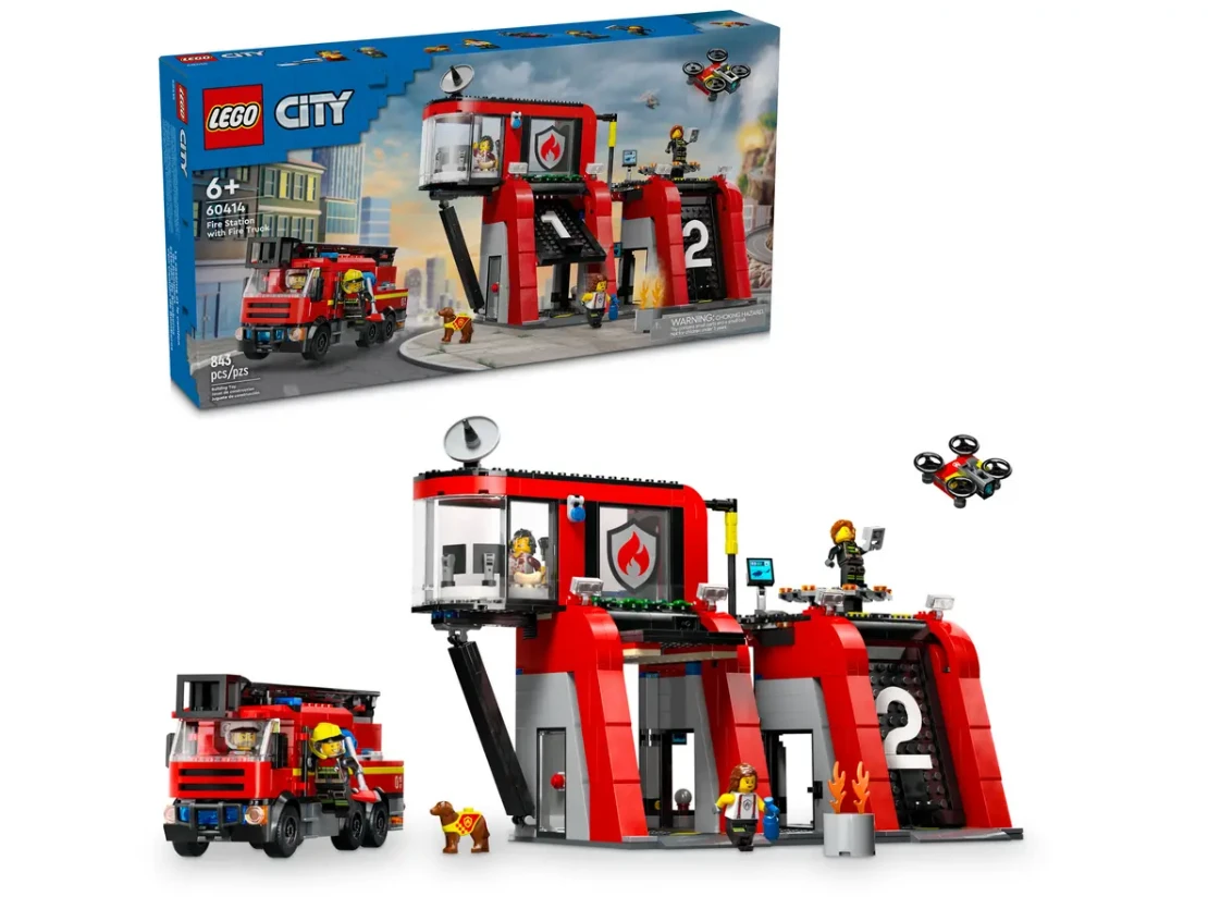 Lego City 60414 Brandweerkazerne en brandweerauto