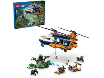 Lego City 60437 Jungleonderzoekers: helikopter bij de basis