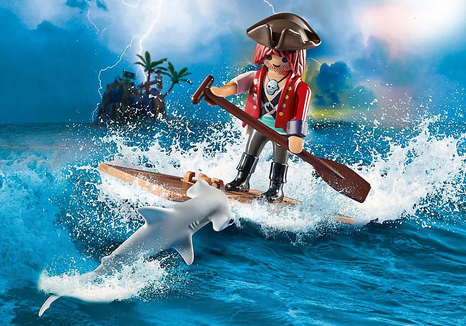 Playmobil Special Plus 70598 Piraat met vlot en Hamerhaai