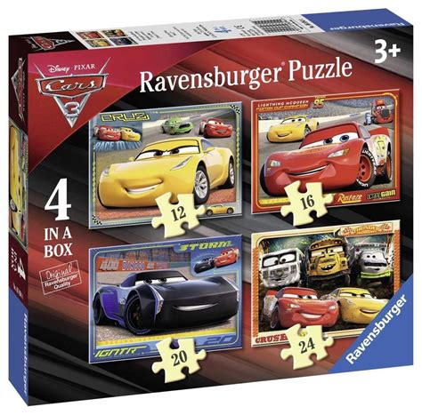 RAVENSBURG cars 3 4 in a box puzzel set
