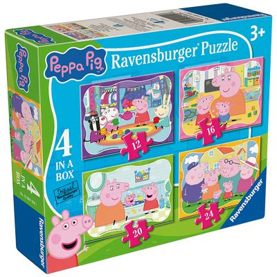 RAVENSBURG peppa pig 4 puzzels in 1