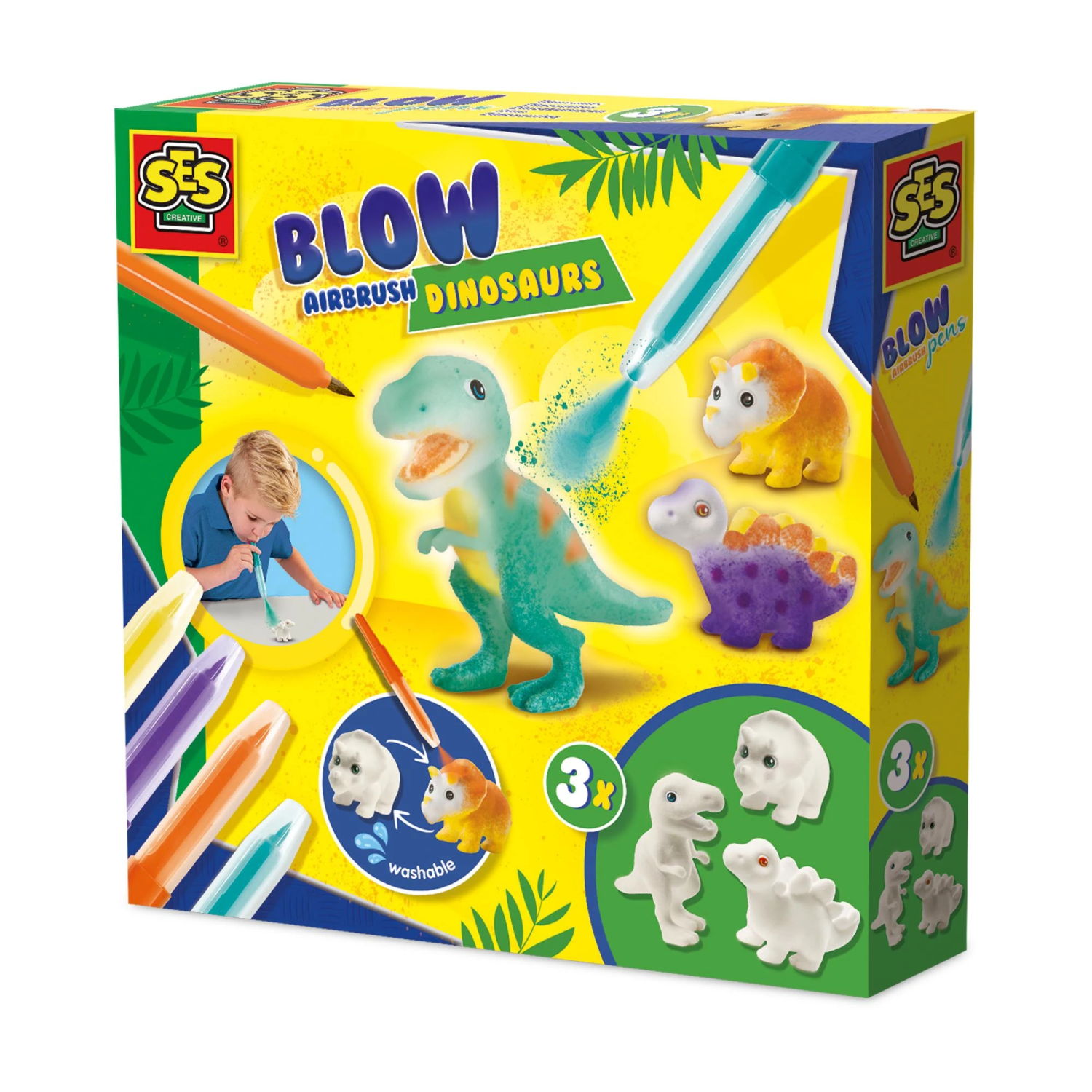 SES blow airbrush pens 3x dino